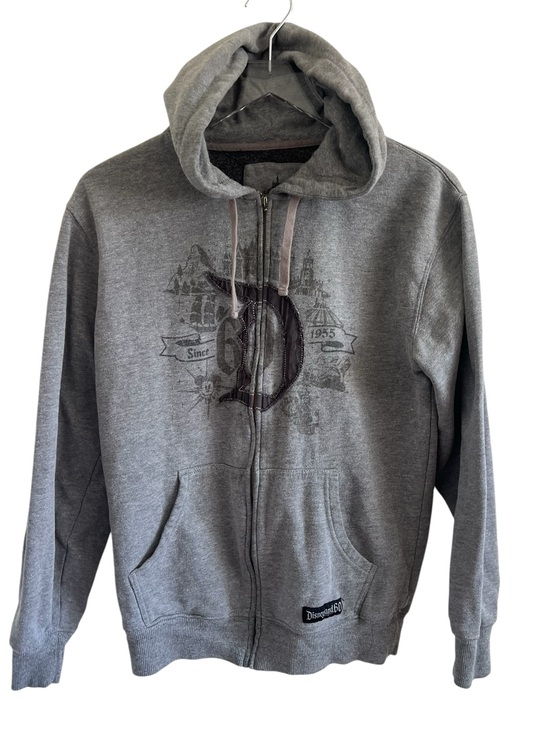 Disney Sweaters - Disney Parks Disneyland 60th Gray Full Zip Hoodie Jacket